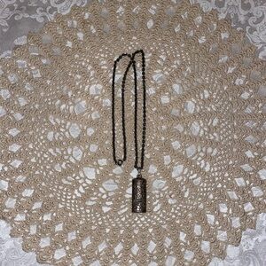 Vintage 1975 AVON Silver Pendant Necklace Whistle.